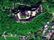 Quickbird picture of the castle in Salzburg, bands 3,2,1