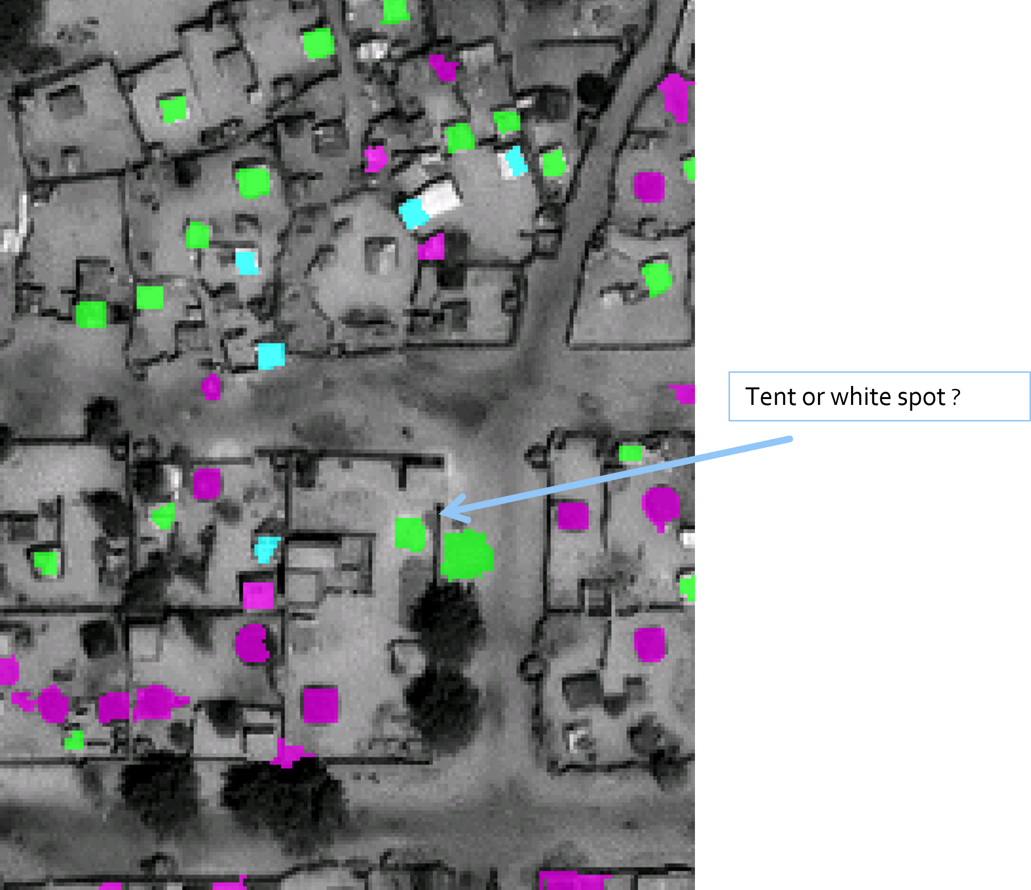 Geohum picture with delineated objects